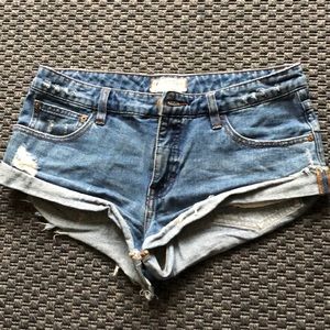 Free People cutoff, distressed jean shorts!